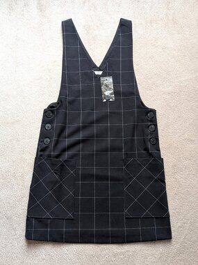 Brand New Mango Checked Pattern V-Neck Sleeveless Dress (size: 4)